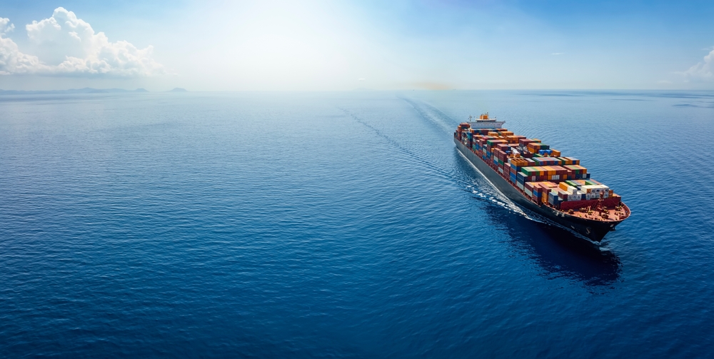 Aerial,Panorama,Of,A,Cargo,Ship,Carrying,Container,For,Import